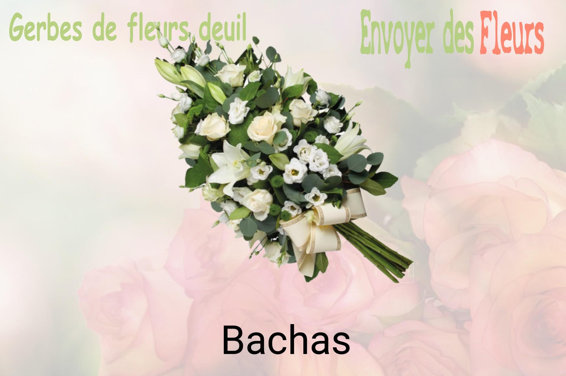 Gerbe de fleurs de deuil livrée à Bachas